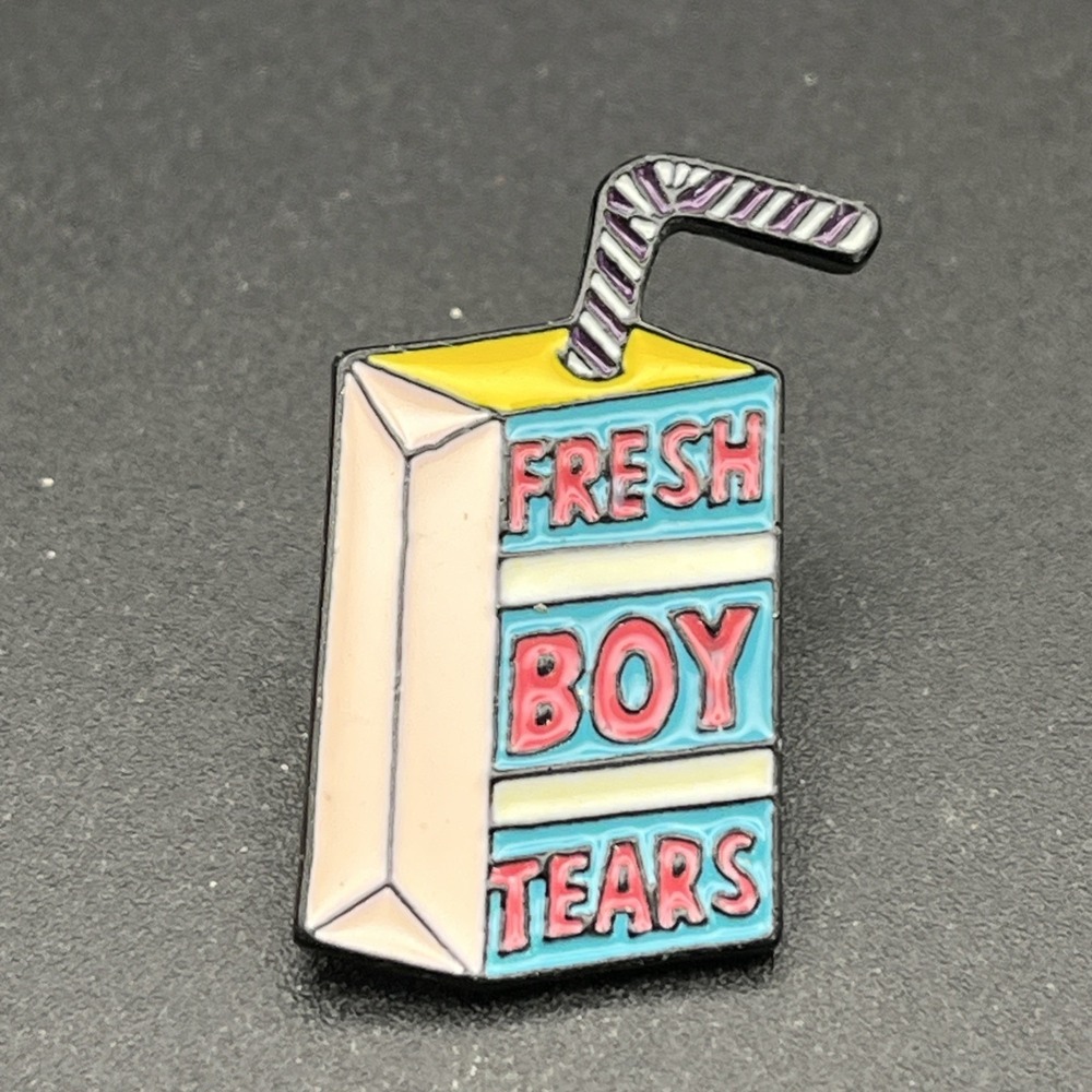 Fresh‎ Boy Tears Juice Box Novelty Funny Lapel Hat Pin